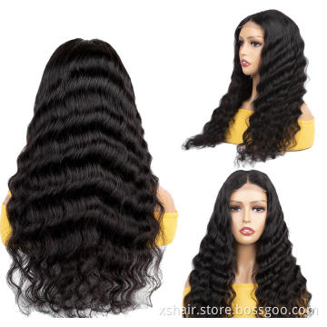 High Quality Brazilian Cuticle Aligned Loose Wave Weave Lace Front Wig Super Drawn Human Hair Wig
